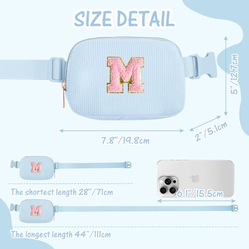 Image of Gitus Birthday Gifts for 10 11 12 13 14 15 16 Year Old Girls Personalized Gifts for Women Initial Fanny Pack Crossbody Bag Belt Bag Cute Preppy Stuff for Teen Girls Teenage Girl Gifts (Icing Blue-M)