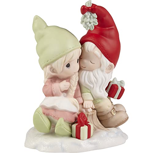 Precious Moments 221046 Gnomie Wishes And Mistletoe Kisses Bisque Porcelain Figurine thumb #2