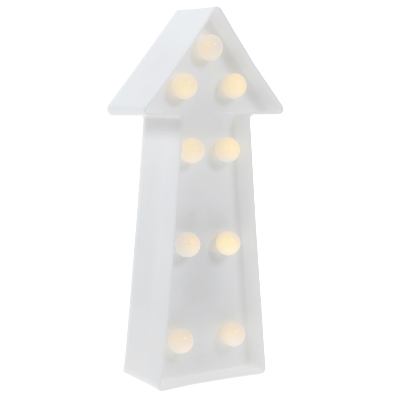 Uonlytech Segnale di freccia 3D in plastica a forma di freccia illuminato, per decorazione da parete (bianco)
