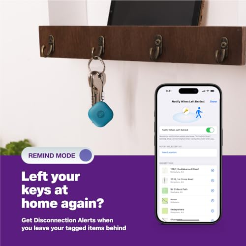 Image of JioTag Air for iOS (Blue) Worldwide Tracker, Pair with Apple Find My app for keys, luggage, bikes, purses etc. inside & outside Bluetooth range, No SIM /subscriptions required, 1+1 year battery, 120 dB
