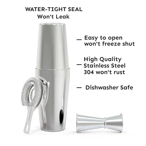 Kit cocktail de 8 pièces avec shaker Boston, le cadeau idéal en inox - 7
