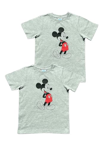 Lot de 2 t-shirts Mickey Mouse gris pour enfant, gris, 122-128