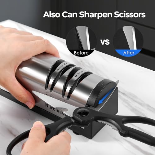 image for Narcissus Knife Sharpener, Professional 2 Stage Electric Knife Sharpen