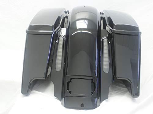 Cvo Dual Cut Out Stretched Extended Rear Fender W Saddlebags Package Set 09-2018 (Hdb-007-C + Fex-015-Led-Dual-Wire #2) #TOP14