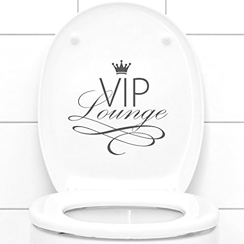 Grandora WC Aufkleber VIP Lounge I schwarz 19 x 18 cm I Badezimmer Bad Toilette Deckel Sticker selbstklebend Wandaufkleber Wandsticker Wandtattoo W734 Cover