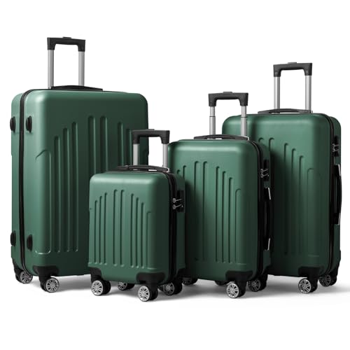 4-Piece Matching Luggage Set with Curved Stripes - 20