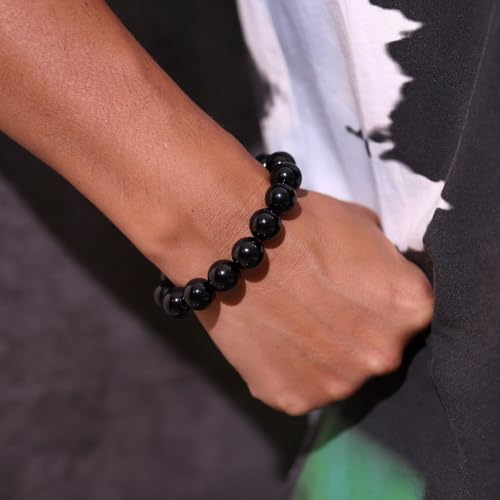 14mm Round Beads Stretch Bracelets for Men Women Gem Semi Precious Gemstone Beaded Bracelets 7 Inch Unisex Gifts4