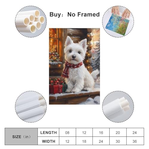 Terrier blanc des Highlands tableau toile pour masquer un mur vide et triste - 2