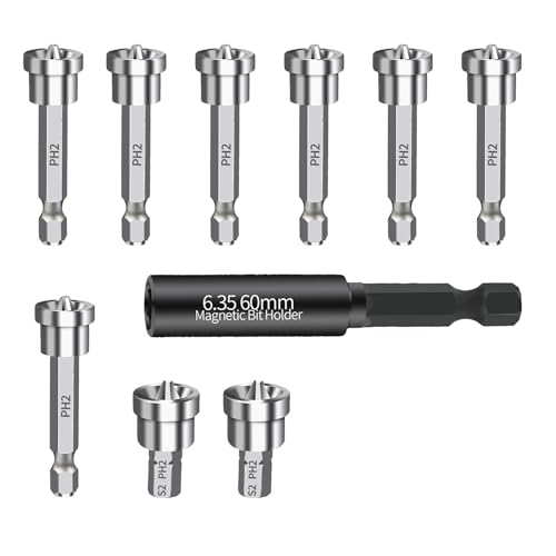 Broca Para Paneles De Yeso - 10 Piezas Puntas De Taladro Magnéticas De Posicionamiento - Brocas Destornillador Albañilería,Para Pladur Tablero de Yeso Hormigón Metal Azulejo Cerámica Cemento