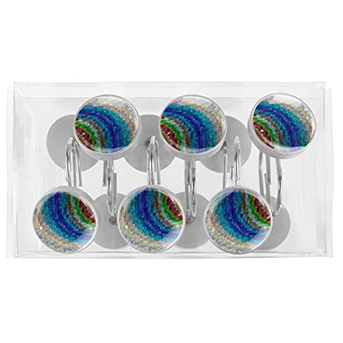 Crochets rideau de douche acier inoxydable anneaux salle de bain triangle mosaïque x12 - 6