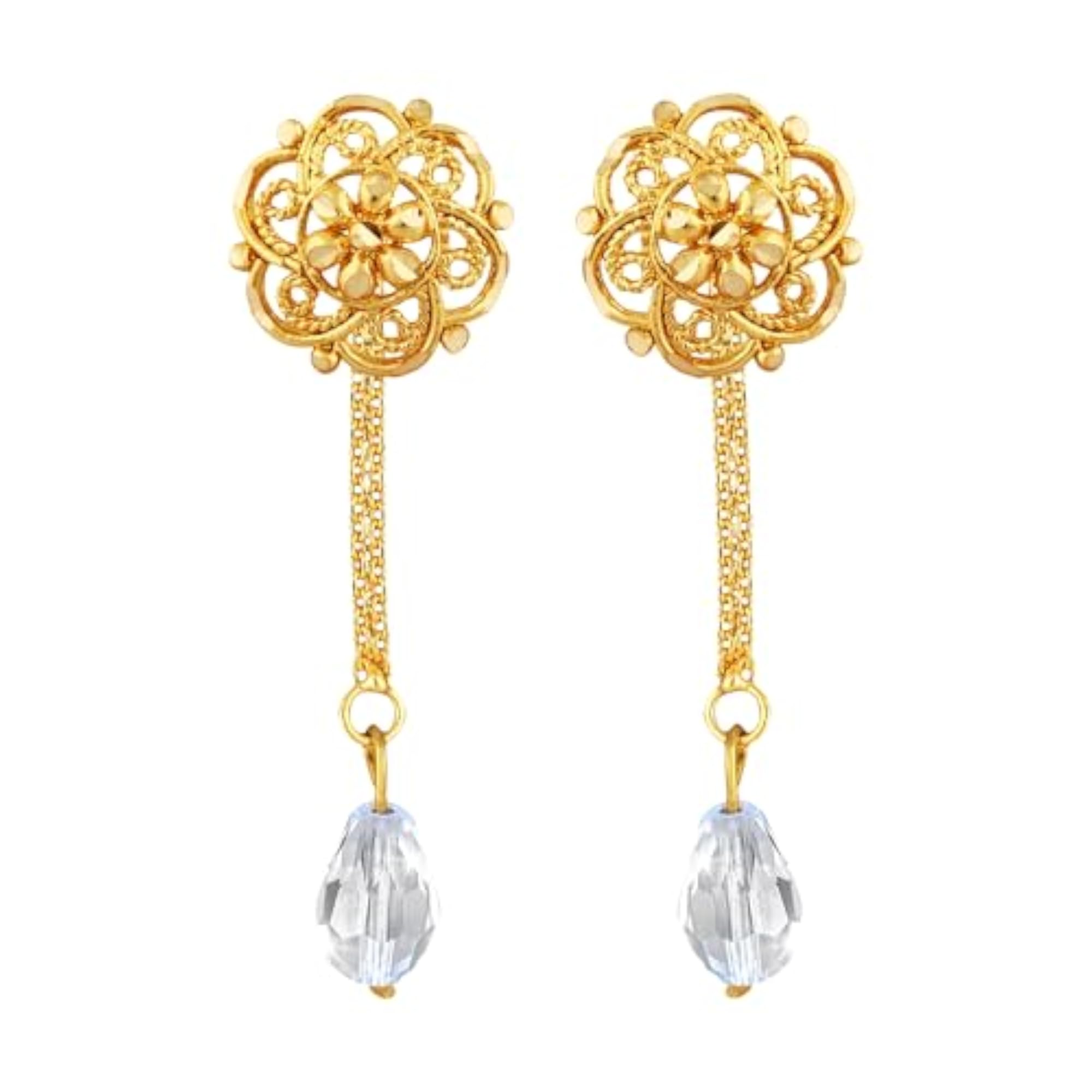 Women's CZ Stone Studded 2-in-1 Removable Stud & Drop Earrings