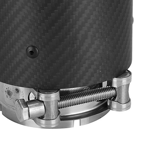 Gola di coda di scarico, 80mm Ingresso 101mm Uscita Fibra di carbonio Gola di coda Punta di scarico opaca a lato dritto Misura per CX5 CX4(Argento)