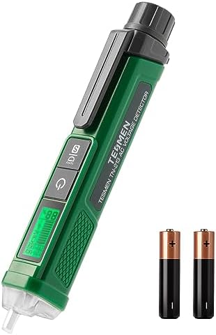 TESMEN Voltage Tester, TN-213 Non-Contact Voltage Detector, Electrical Tester, AC 12V-/70V-1000V, Dual-Range, LCD Display in Percentage, Buzzer Alarm, Live Wire Test, Wire Breakpoint Finder - Green
