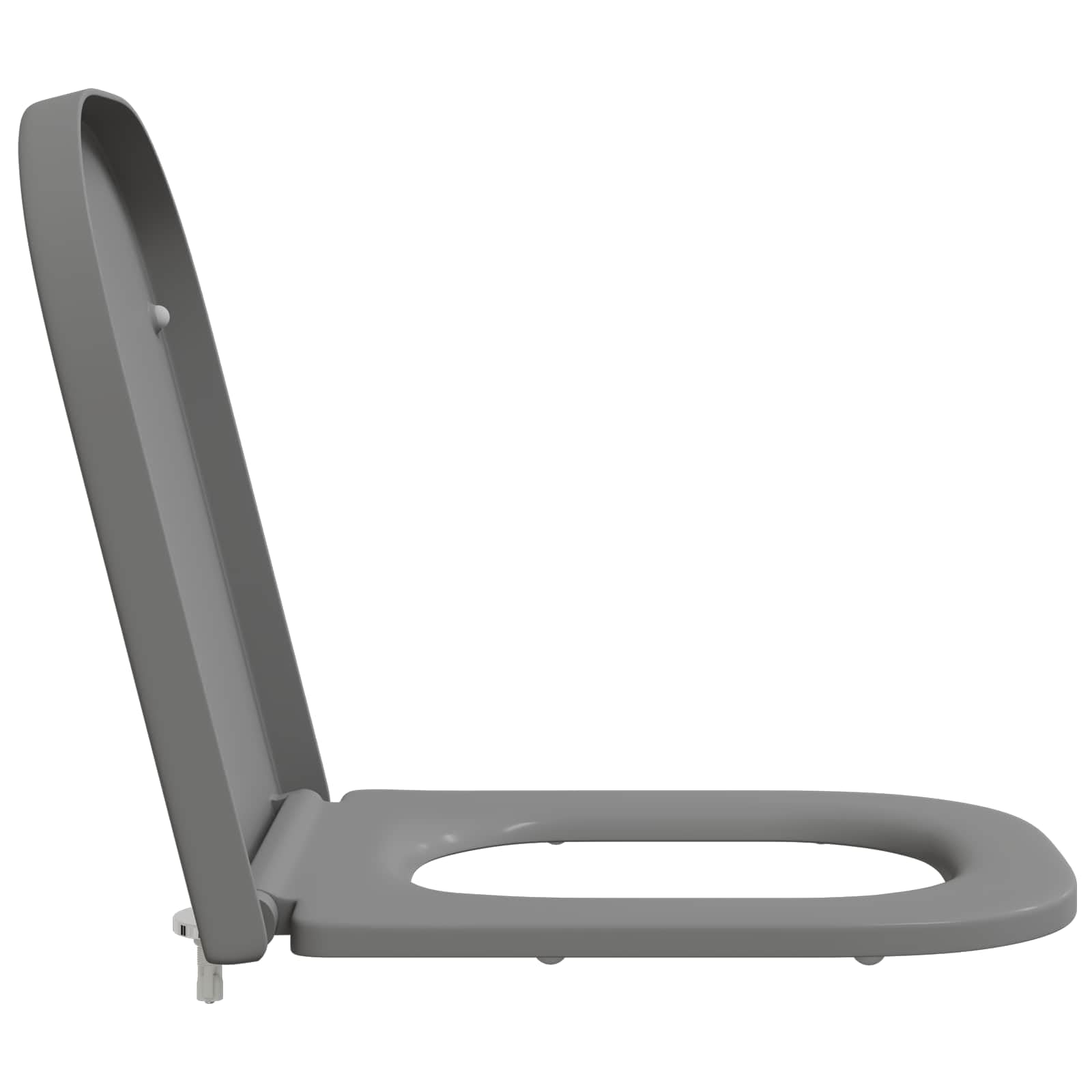 Asiento de inodoro gris 47,5 x 35 x 3,6 cm de Duroplast con descenso automático para inodoro, tapa con bisagra, renovación de baño