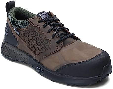 Timberland PRO Men's Reaxion Composite Safety Toe Waterproof Athletic Hiker Work Shoe, Brown/Green, 8.5 | Image 3