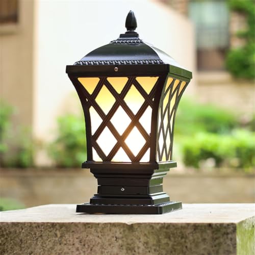 Farolas exteriores de aluminio negro con iluminación cálida industrial para patio, 100-120V 4