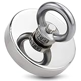 Strong Neodymium Fishing Magnets with Countersunk Hole Eyebolt Diameter 2.36 inch(60 mm) 500 lbs(227 KG) Pulling Force for Retrieving in River and Magnetic Fishing