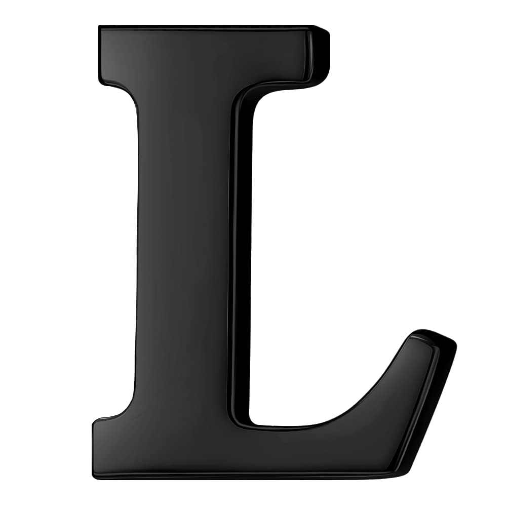 HONEY BEAR Black Initial Letter Tie Lapel Pin Brooch for Men Women Shirt