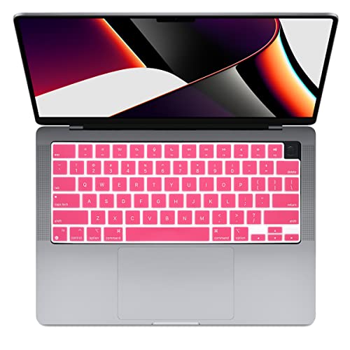 Se7enline Compatible with MacBook Keyboard Cover Skin for Mac Neo & Air 13-15 & Pro 14-16 inch (M5 M4 M3 M2 M1 A18 Pro) 2026-2025-2024-2023-2022-2021 Silicone Waterproof Dustproof Durable,Pink