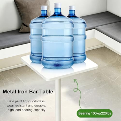 Mesa de pub de metal con base redonda estable de estilo industrial 5