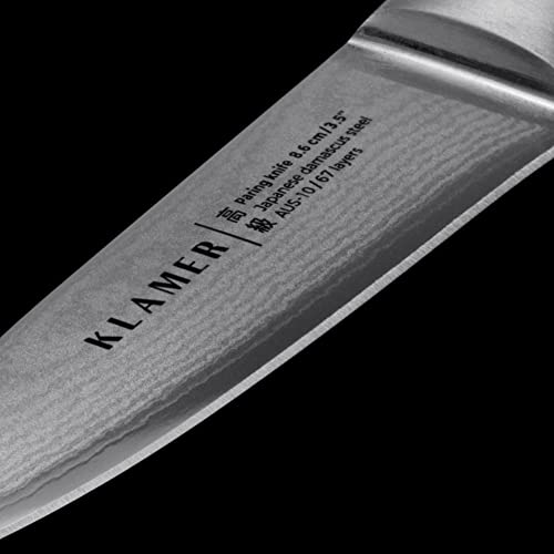 Schälmesser Klamer Damast 8,6 cm Obst- und Gemüsemesser
