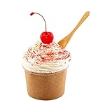 Coppetta 4 Ounce Dessert Cups, 200 Disposable Ice Cream Cups - Lids Sold Separately, Heavy-Duty, Kraft Paper Frozen Yogurt Bowls, For Hot And Cold Foods, Perfect For Gelato Or Mousse - Restaurantware