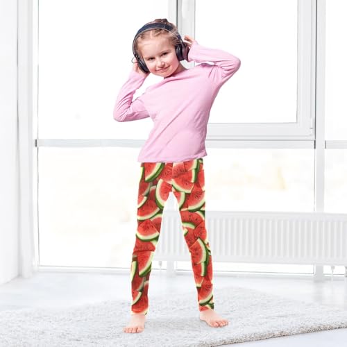 Red Watermelon Slices Girls Leggings Soft Stretch Workout Yoga Dance Pants for Kids Casual Tights4