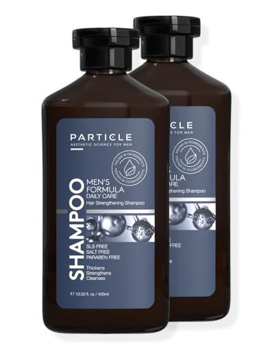 Particle Hair Thickening Shampoo for Men Mens Shampoo Cleansing Formula Made with Biotin Capixyl Redensyl Ginseng and Green Tea Extract for Hair Strength Support Paraben Free 400 mL