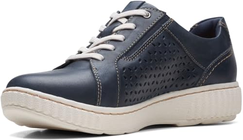 Clarks Collection Women's Caroline Ella Sneaker, Navy Leather, 5 Medium US - image 4
