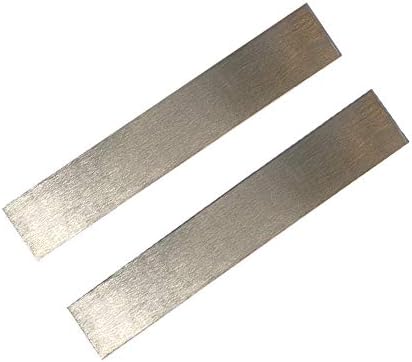 99.995% Pure Zinc Anode Sheet, Electrode Strip for Plating (2-Pack, 0.04" x 1" x 6")