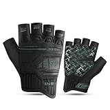 INBIKE Guantes Ciclismo Sin Dedos Protección Bici Verano MTB Medio Dedo Bicicleta Montaña Hombre Mujer Verde S