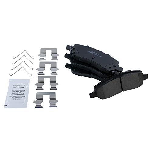 Image of TRQ Rear Brake Pad and Rotor Set Ceramic Solid Rotors