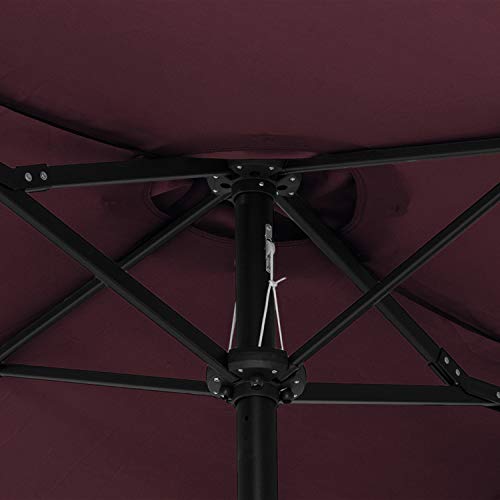 Amazonbasics Oversize Outdoor Market Patio Umbrella With Base 15 X 6 9 Feet Burgundy Red Buy Online In Japan At Desertcart
