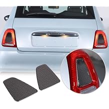 Car Tailgate Taillight Cover Decorative Sticker Compatible with Fiat 500/500 Abarth 2021-2024 Car Taillight Cover Decorative Sticker Black