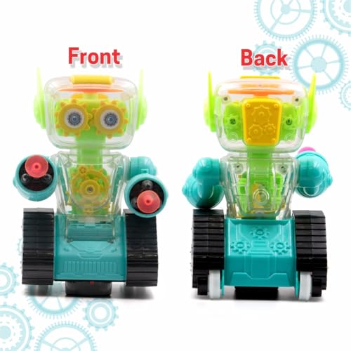 Image of ADITI TOYS Gear Robot Car for Kids, Transparent Electric Robot with Realistic Sound and Light, Bump & Go Gear Robot, Non-Toxic, BIS Approved (Blue)