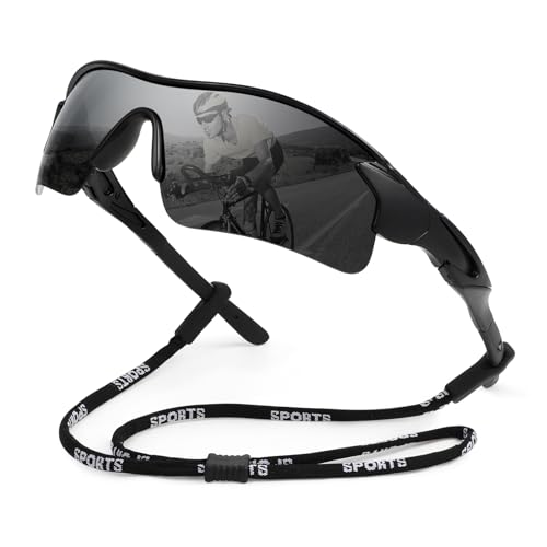 Hifot Gafas de Sol Polarizadas Deportivas Hombre Mujer, Protección UV400 Gafas Ciclismo Running, con Monturas Ligeras Envolventes para Bicicleta Carrera Pesca Esquiando Surf Golf Conduciendo Mtb