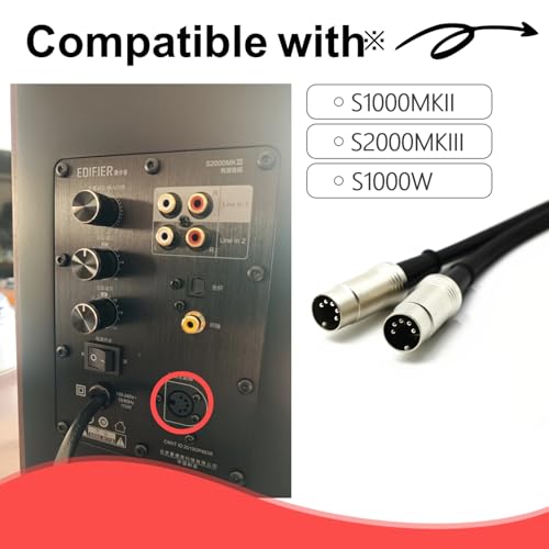 Image of Premium Replacement Speaker Link Cable for Edifier S1000MKII /S2000MKIII /S350DB / S360DB | 5-Core Primary-Secondary Audio Wire | shielded audio interconnect | Metal Alloy Plugs Hi-Fi Cable (32.8ft /10m)