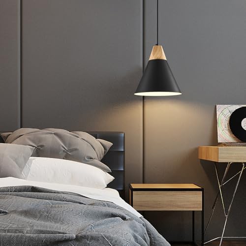 Sesiment C-P-B-2 Black Pendent Light 2 Packs 9.4 Inches, Kitchen Pendant Light, Farmhouse Pendant Light, Industrial Pedant Light, Black Pendant Lights Kitchen Island thumb #3