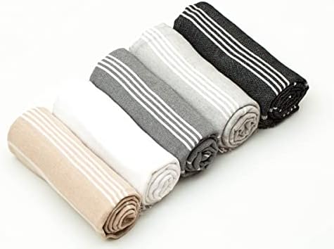 HAVLULAND Set of 5 Turkish Beach Towel 100% Cotton Oversized 71x39 Turkish Bath Towels Sand Free Beach Towels Lightweight Absorbent Quick-Dry Picnic Outdoor Yoga Camping Travel Beach Blanket
