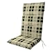 Produktbild Doppler Auflage für Hochlehner Spot beige kariert I Gartenstuhl-Polster 118x48x5cm aus Baumwolle & Polyester I Sitzauflage weich & bequem I Sitzkissen zum Festbinden an Gartenstuhl