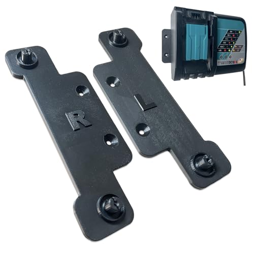 Decoralin Wandhalterung für Makita DC18RC Ladegerät - Schwarze Kunststoffhalterung - Sichere Wandmontage mit Schrauben & Stecker - Platzsparend Langlebig Designed & Made in Europe