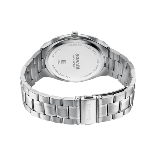 Image of Sonata Festive 2.0 Quartz Analog with Pink Dial Silver Sheet Metal Strap Watch for Men - 77194SM02