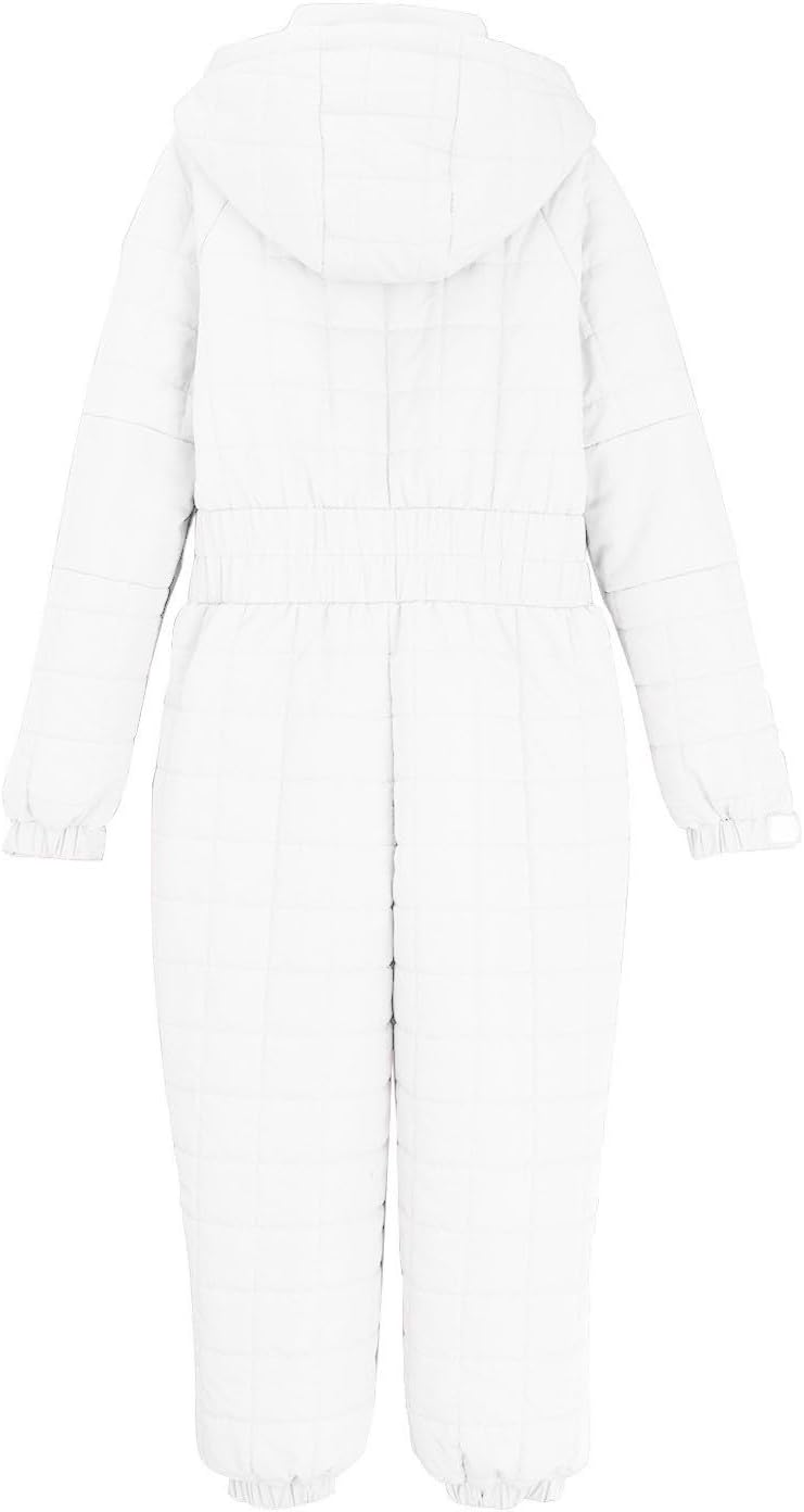Snowsuit for Kids, Waterproof Windproof One-Piece Ski Suit with Hooded, Warm Winter Snowsuit for Boys Girls