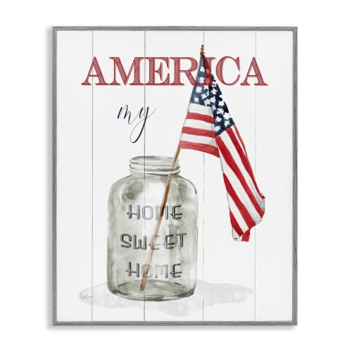 'America My Home Sweet Home Patriotic Country'| Framed Giclee Art