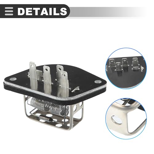 Image of Motoforti HVAC Blower Motor Resistor, AC Blower Control Module, for Jeep Cherokee 1991-1996, Metal Plastic, No.55036000 /56000522, Black Silver Tone
