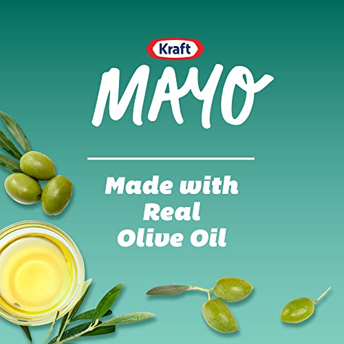 Image of Kraft Mayo with Olive Oil Reduced Fat Mayonnaise - Rich and Flavorful Condiment for Sandwiches, Dips, and Dressings, Made w /Cage-Free Eggs, 22 fl oz Bottle (Pack of 2)