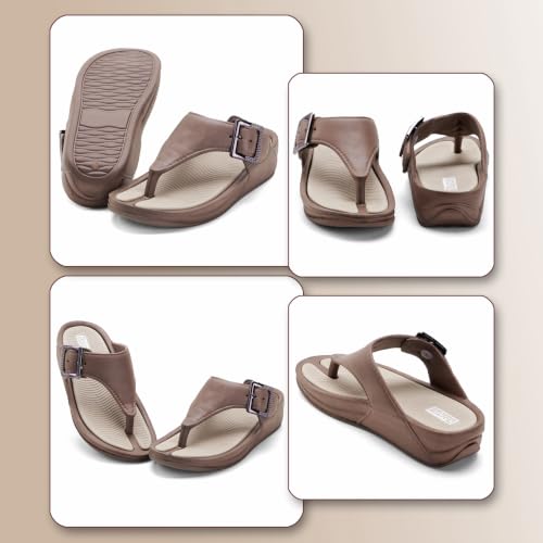 Image of DOCTOR HEALTH SUPER SOFT Women's Orthopedic Toe Ring Sandals | Adjustable Buckle Comfort Flip Flops | Soft Cushioned Lightweight Anti-Skid Everyday Wear Slippers for Women