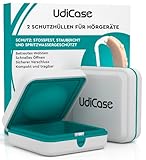 2 Aufbewahrung für Hörgeräte - UdiCase Etui Klein Tragbarer Wasserdichter 7x7x3cm - Stoßfest Staubdicht und Spritzwassergeschützt - Ergonomisches Innenleben und Schnelles Öffnen mit Rutschfesten Füßen