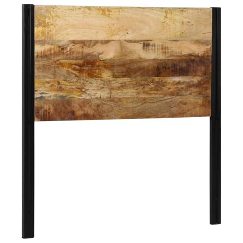 vidaXL Tête de lit 100 cm Bois Massif manguier et Fer, Panneau de tête de lit, tête de lit Simple, tête de lit Simple, tête de lit à Panneaux