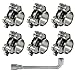 HARSKIYER 6 Pcs T Bolt Hose Clamp, 23-25mm 304 Stainless Steel Adjustable Tube Clamps, Heavy Duty Turbo Pipe Clamps with Socket Wrench for Industrial, Automotive